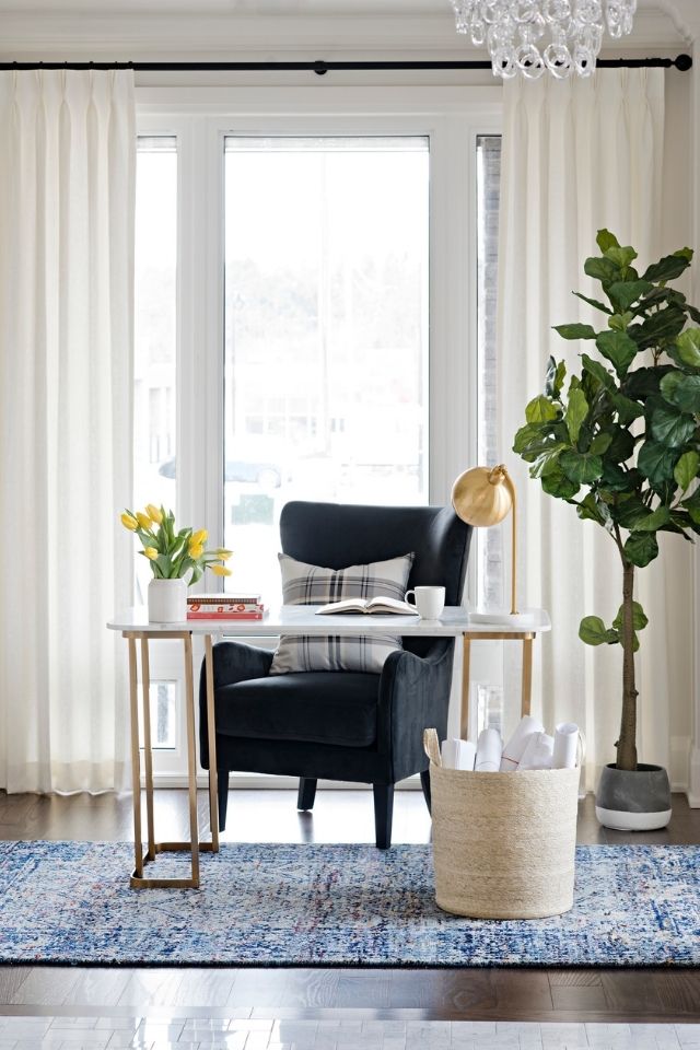 small desk with comfy chair Design: REBECCA HAY  Photography: MIKE CHAJECKI